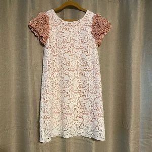 Girls Charabia two-tone lace dress size 10
